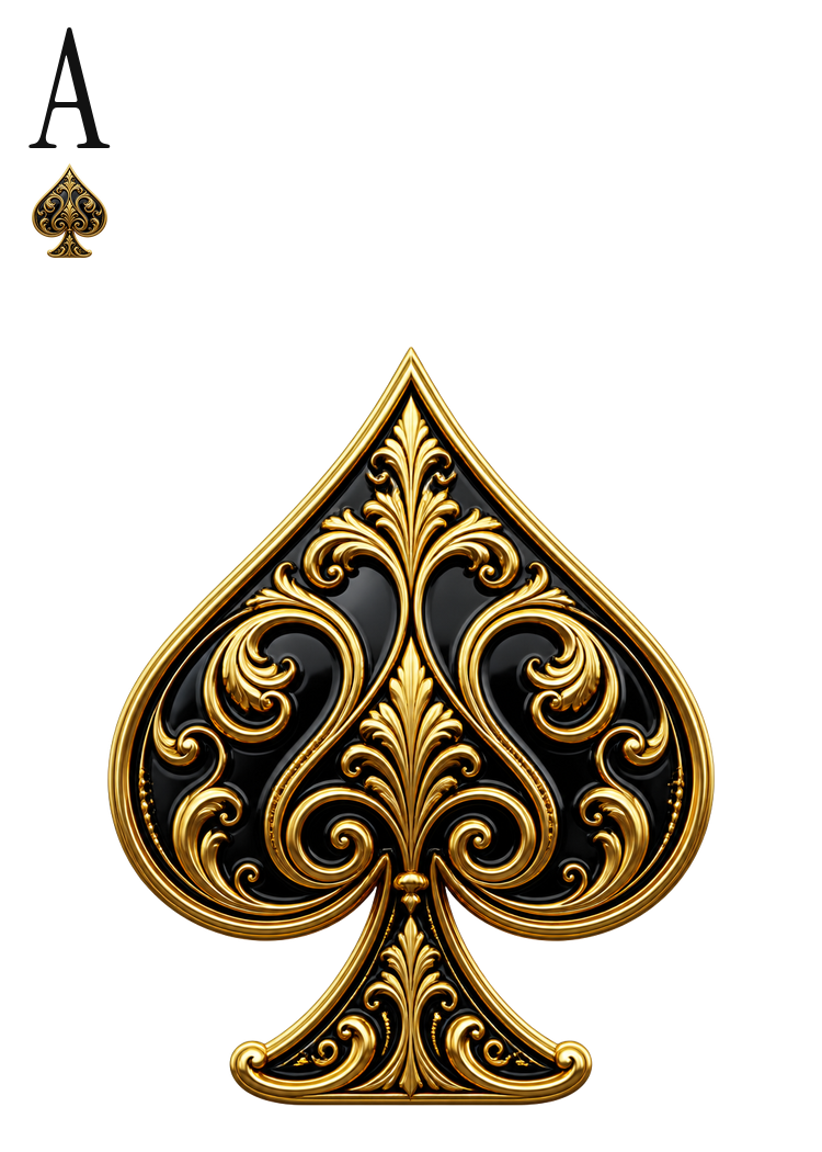Ace of spades from the gold deck