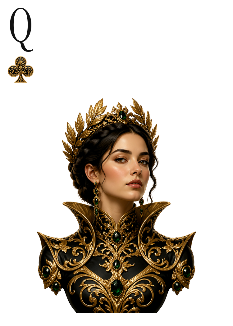 Queen of clubs from the gold deck